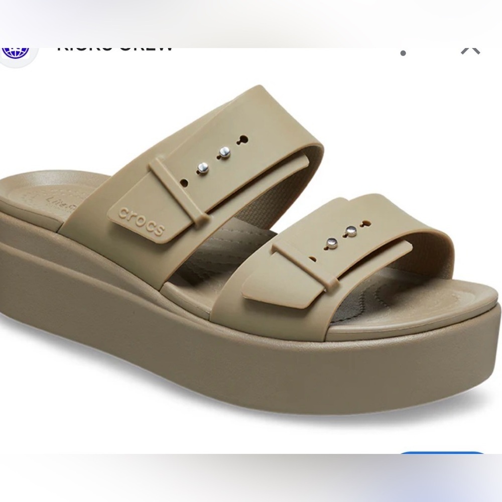 Crocs LiteRide Brooklyn Low Wedge Sandals Neutral Comfortcore Boho Clean Girl 10